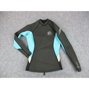 Oniel Wetsuit Top Womens 4 Black Blue Bahia 2:1 MM Zip Long Sleeve Santa Cruz